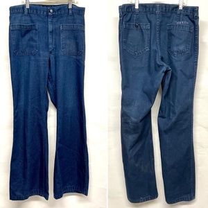 Vtg 1987 US Navy USN Seafarer Denim Bellbottom Jeans 31 x 33